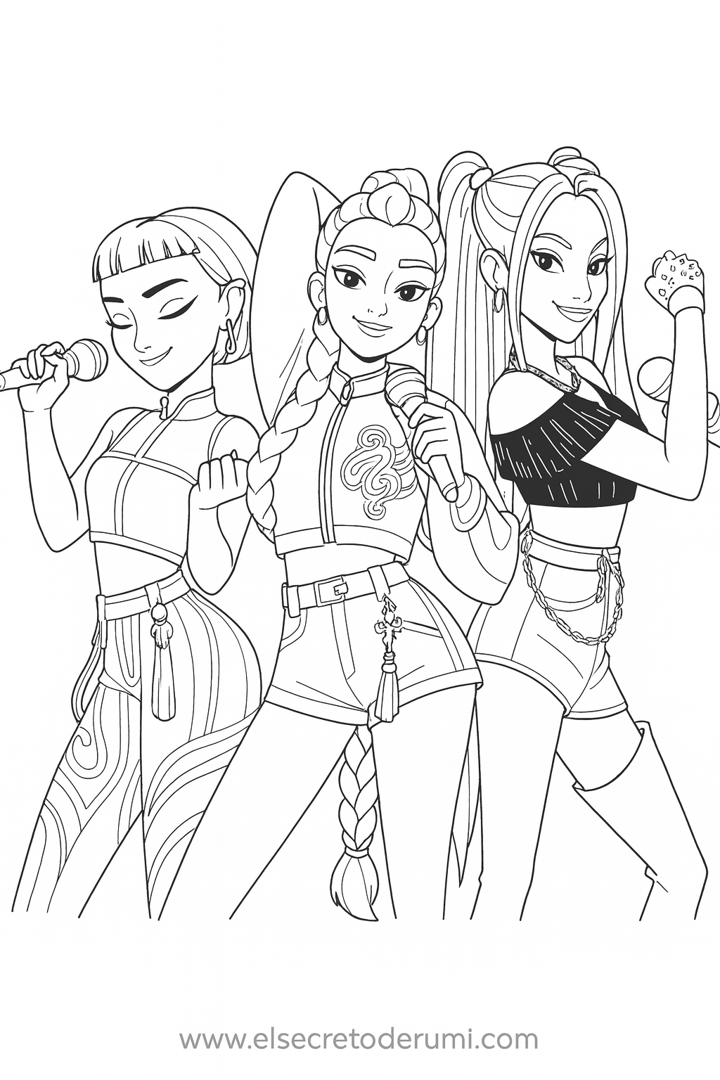 demon hunters kpop colorear