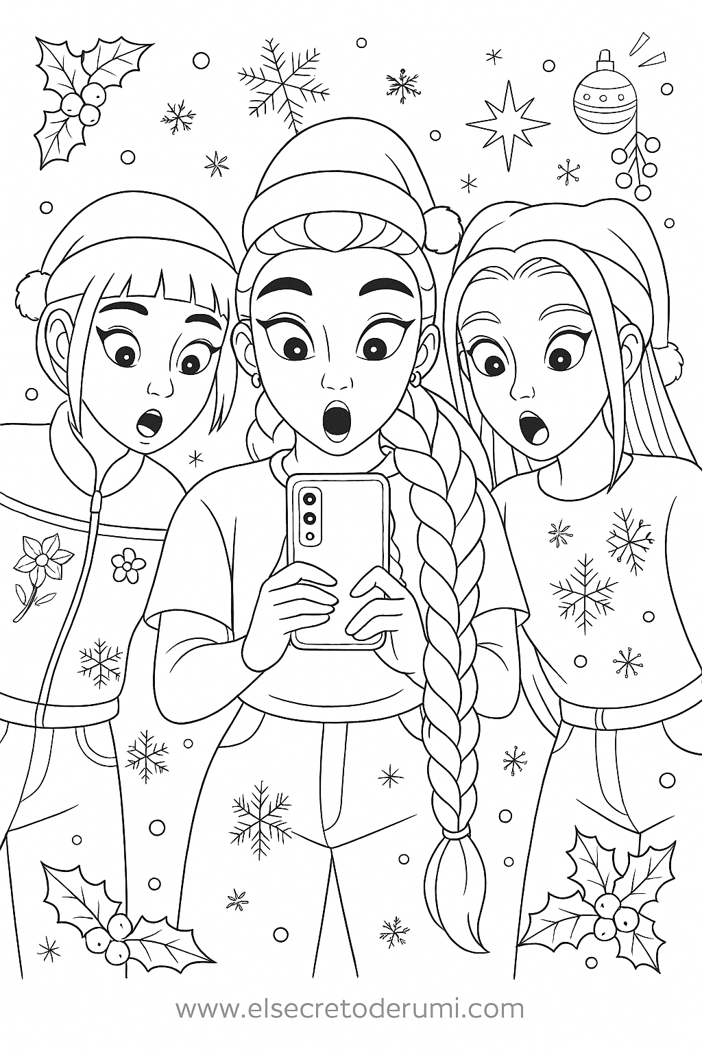 guererras kpop navidad colorear