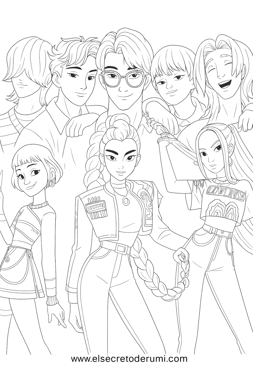 guerreras kpop saja boys colorear